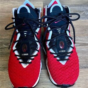 Nike Lebron 17 LBJ University Red Uptempo Air Max basketball shoes Size 5